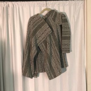 Pink Lotus Gray Hooded Cardigan